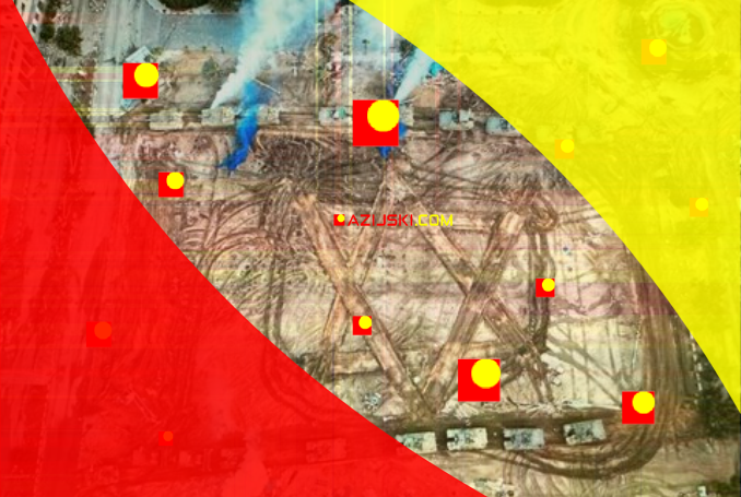 Satelitske slike Prikaži zvezdu davidnih oznaka isklesanih u severnu gazu