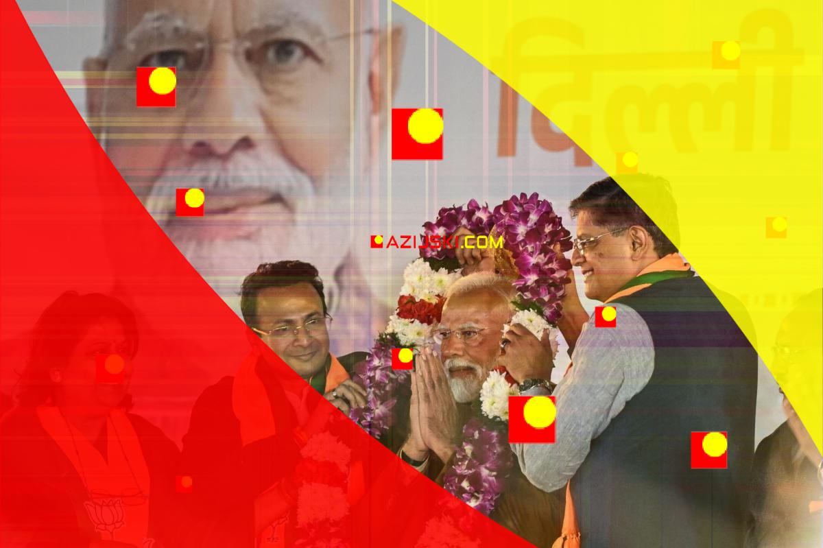 Party Indian PM slavi pobedu klizišta u New Delhiju