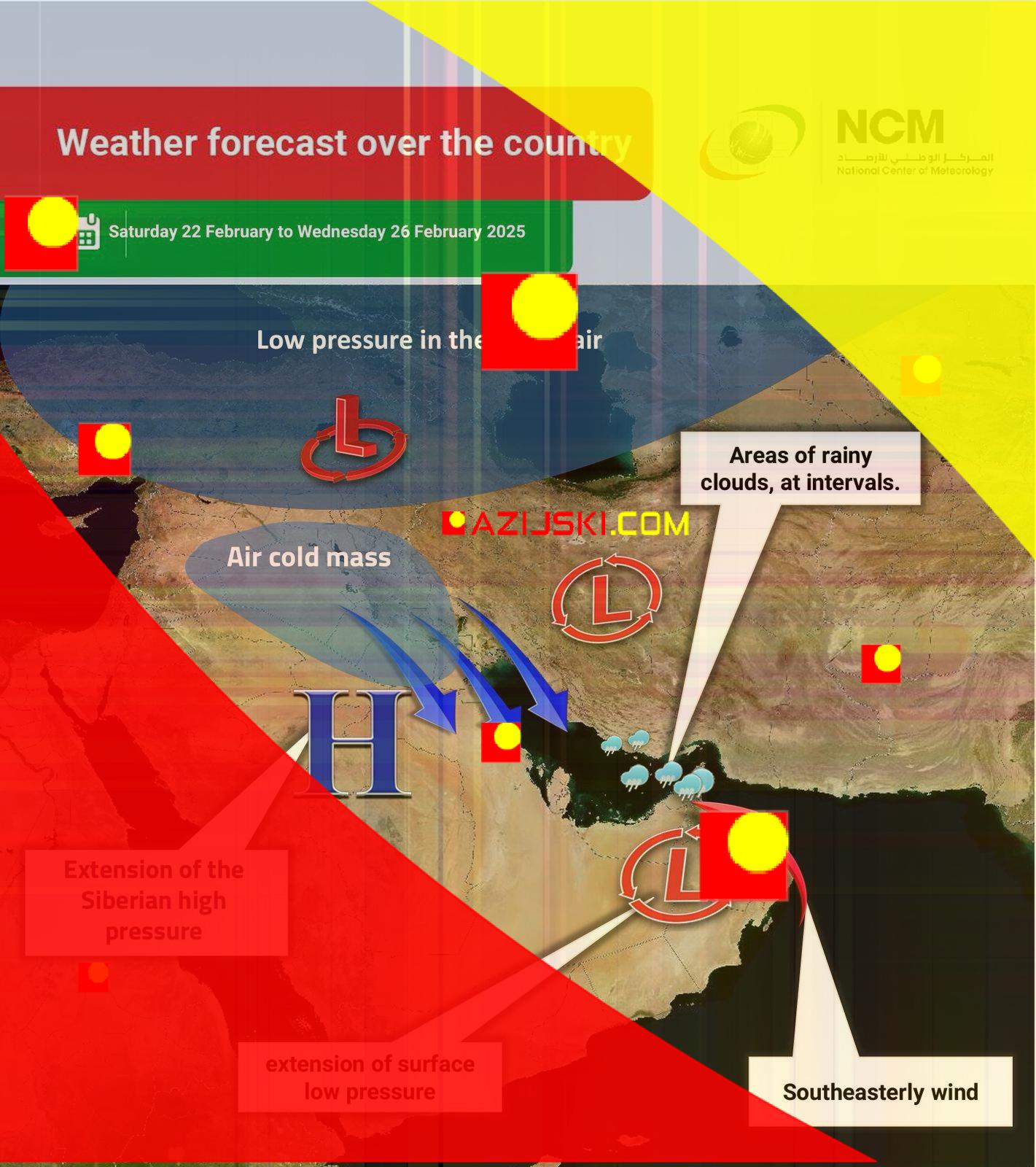 UAE Weather Whiplash: Toplina za hladne vjetrove, prašinu i prognozu kiše Februar 22-26 - UAE